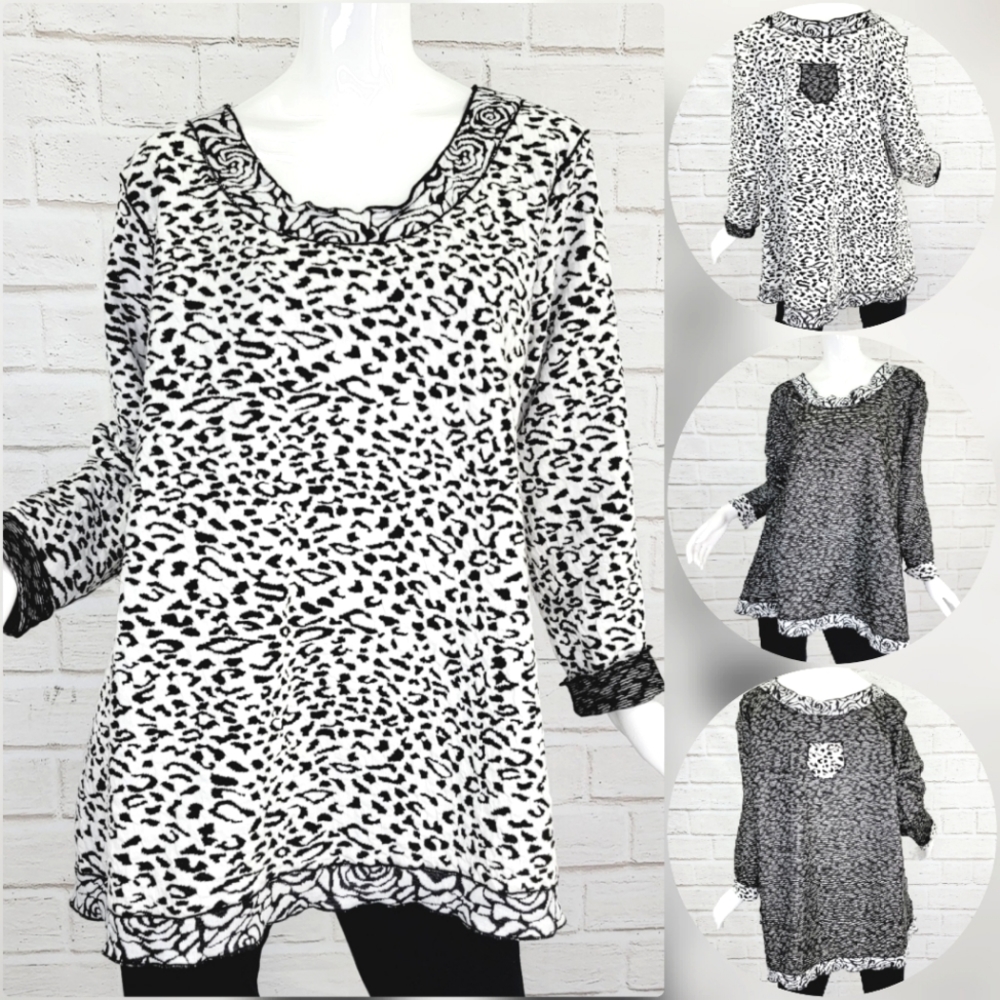NWT! Noblu Reversible Cheetah Print Tunic Size:L